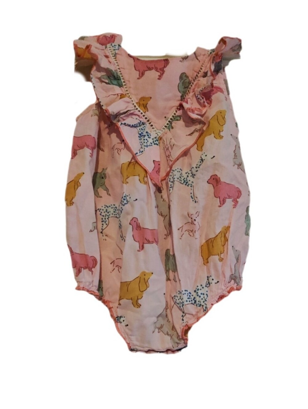 Pink Chicken Bubble Onesie Pink Dogs
